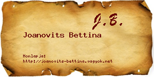 Joanovits Bettina névjegykártya